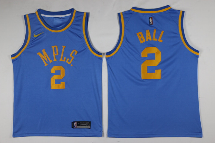 Men Los Angeles Lakers #2 Ball Blue Game Nike NBA Jerseys->women nfl jersey->Women Jersey